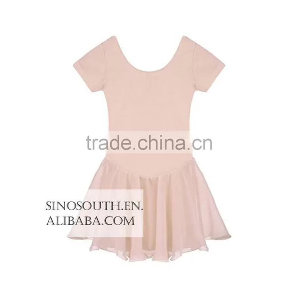2017 New Arrival Solid Color Short Sleeve Girls Leotard Dance Leotards Dress photo-6