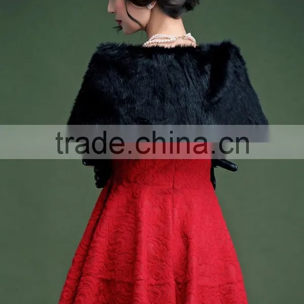 Wraps Faux Fur Bridal Wraps New Winter Wedding Microfiber Dress Fur Shawl Bride Plush Kanjian Warm Knot Bridesmaid Activities photo-4