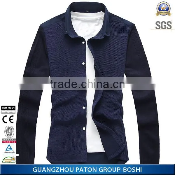 New Arrivel OEM Men Casual Contrast Color Shirt photo-3