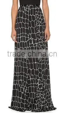 Hot Sales Long Skirt Fashion Plaid Chiffon Ladies Maxi Skirt High Waist Ladies Skirt OEM photo-2