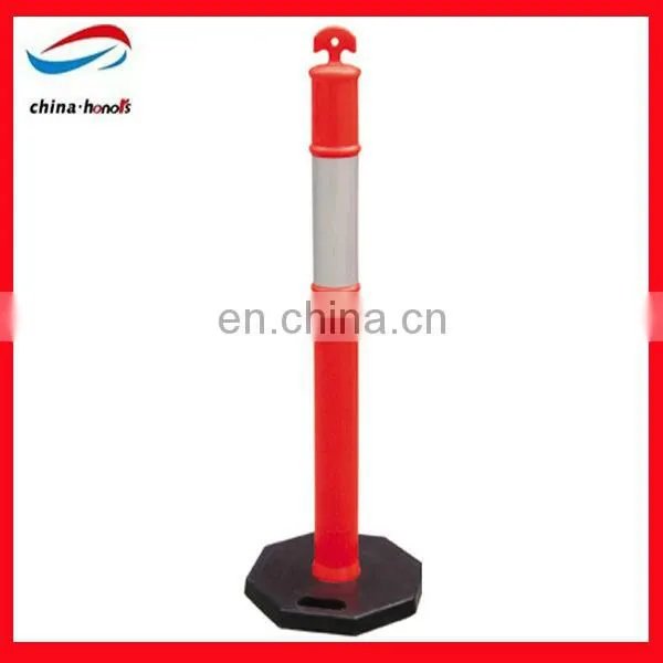 reflective road T-top warning Post