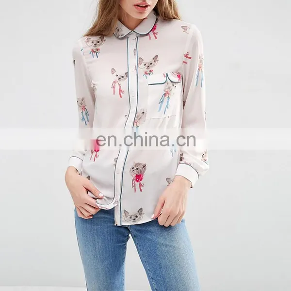 Latest Fashion Blouse Design Fashion Cutting Modern Style Chiffon Blouse photo-4