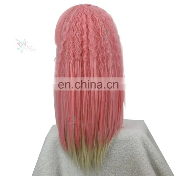 Styler Brand Wholesale Long Kinky Curly Pink Synthetic Wig for Cosplay Party photo-2