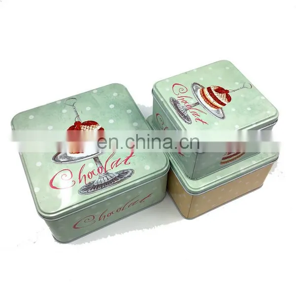 Custom Square Small Gift Metal Chocolates Biscuits Cookies Cake Tin photo-6
