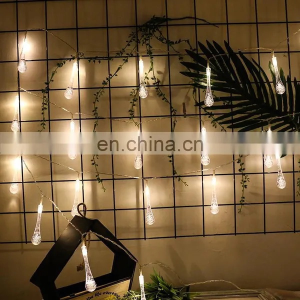 Garden Decoration Christmas Battery Powered Water Drop String Light Festival Decoration Light photo-3