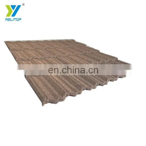 Nosen Type Chesunut Color Stone Coated Steel Roof Tile 0.3mm To 0.5mm Metal Roofing Sheet photo-3