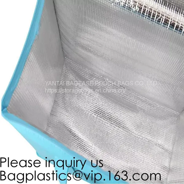 Reusable Grocery Shopping Box Zipper Top Nonwoven Aluminum Cooler Bag Thermal Bag Cool Insulated Bag Bagease Bagplastics photo-4