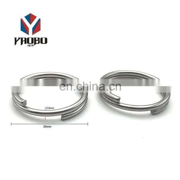 Quality Assuredc Size Metal Split Double Ring Keychain Logo Custom Ring For Bag photo-2