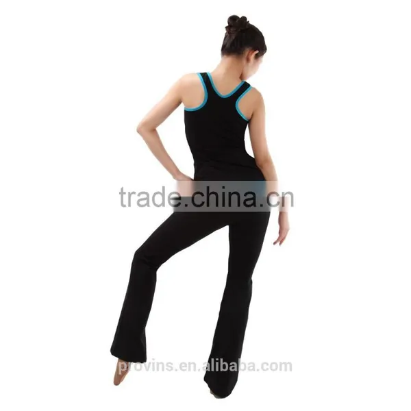 Dance Roll Down Long Pants, Yoga Long Pants, Dance Two-tone Trousers photo-4