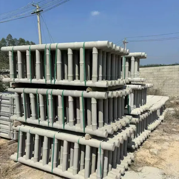 Imitation Wood Guardrails for Parks, Scenic Spots, Rivers, Fish Ponds, Anti - Collision Reinforced Concrete Imitation Rattan Railings, Rural Wood - Grain Fences, Manufacturer photo-2