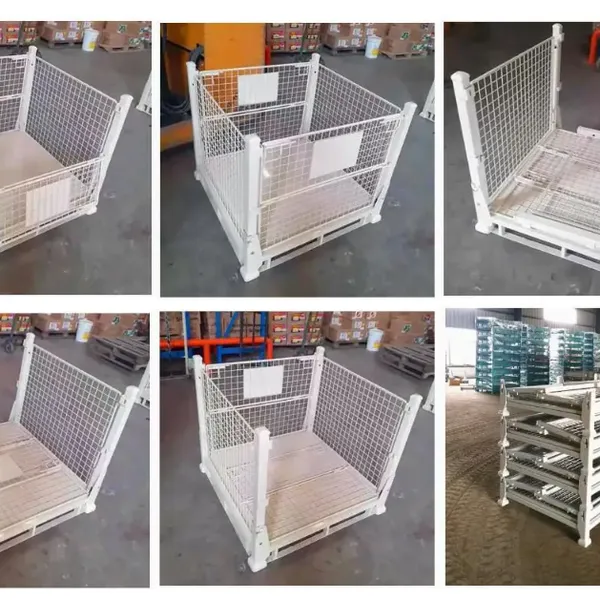 Industrial Stackable Storage Cage Foldable Metal Customized Stackable Storage Cage With Lid photo-5