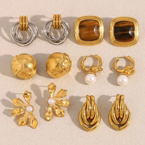 Stainless Steel Earrings OEM/ODM Custom Design Supplier IP Gold Plated Bulk Order photo-3