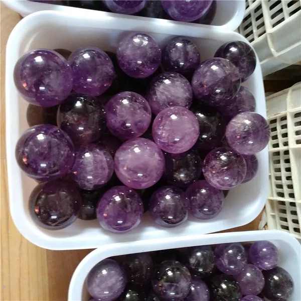 Natural Deep Purple Amethyst Crystal Sphere Ball photo-5