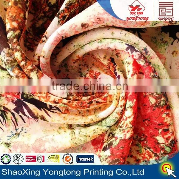 2015 Fabric Chiffon Print Flower Design for Women Dress