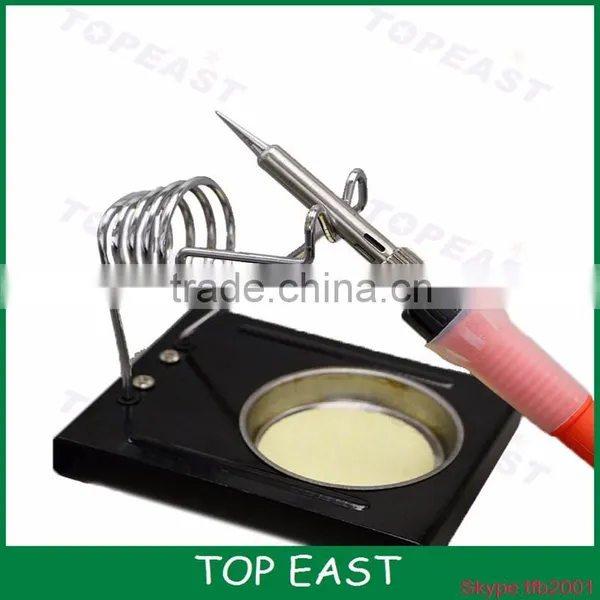 Solder Soldering Iron Metallic Metal Stand Holder & Heavy Duty Black Base (Silver Color Holder) photo-3