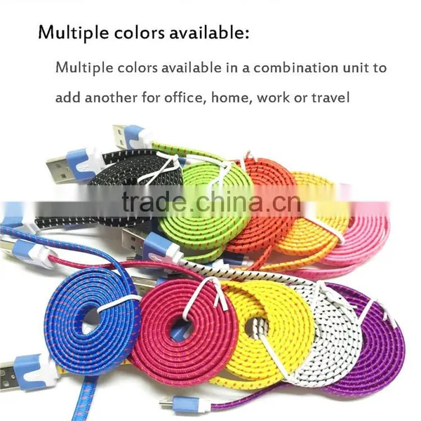 OEM ODM Braid Rohs 24awg Flat Micro Phone Charger USB Cable photo-6