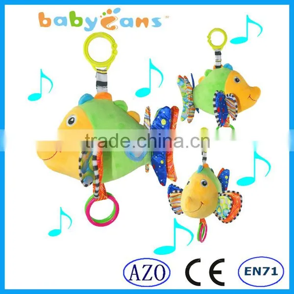 Babyfans Stuffed Cute Musical Fish Toy Educational Baby Toys Baby Rattle