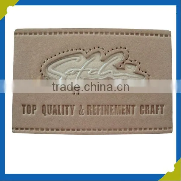 Custom PU Embossed Leather Label Leather Garment Jeans Labels photo-3