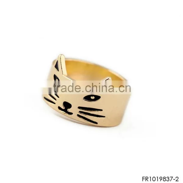 Gold or Silver Cute Cat Ring Fashion Simple Design Friendship Ring Set photo-5