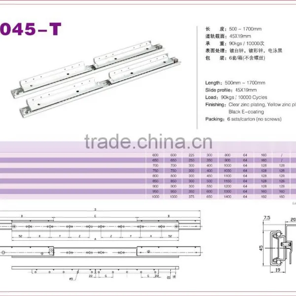 90kgs Heavy Duty Steel Table Slide 8045-T photo-2