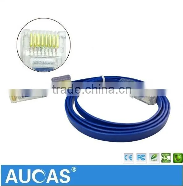 Taiwan Manufacture RJ45 Flat UTP Cat6 24AWG Strain Copper Network Patch Cord With CE/RoHS Printed On Cable photo-6