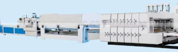 Complete Inline Flexo Printer Slotter Die Cutter With Folder Gluer Bundler