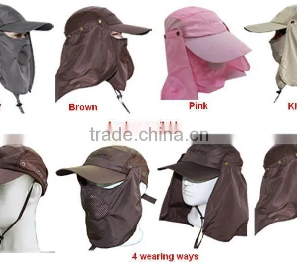 Removable Flap Cap Sun Shield and Mask Perfect for Fishing Hiking Garden Work Outdoor Activities