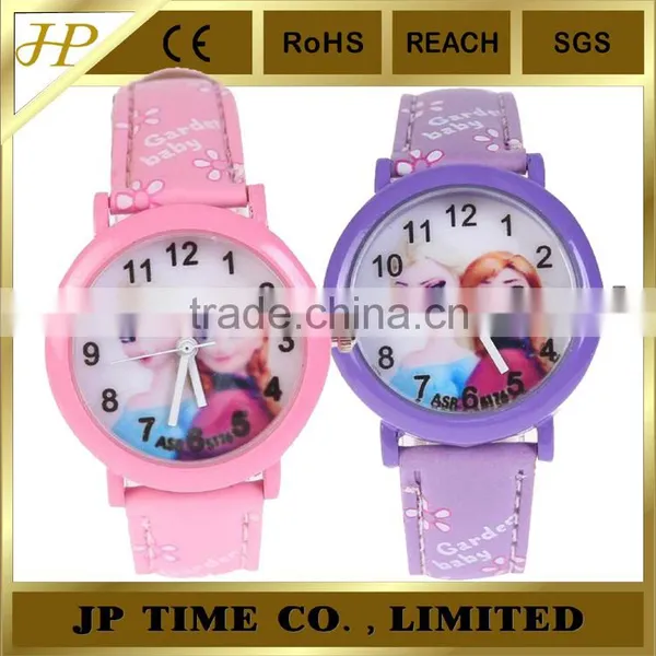 Cute Frozen Elsa Anna Quartz Leather Wristwatches Gift Kid Watch photo-4