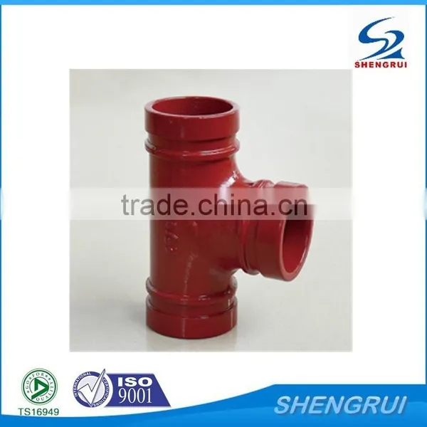 Ductile Iron Grooved Fittings Tee Mechanical Tee Grooved Equal Tee