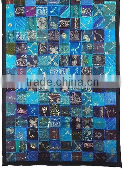 Indian Hand Embroidered Cotton Tapestries Wall Hanging Tapestry / Wall Hanging