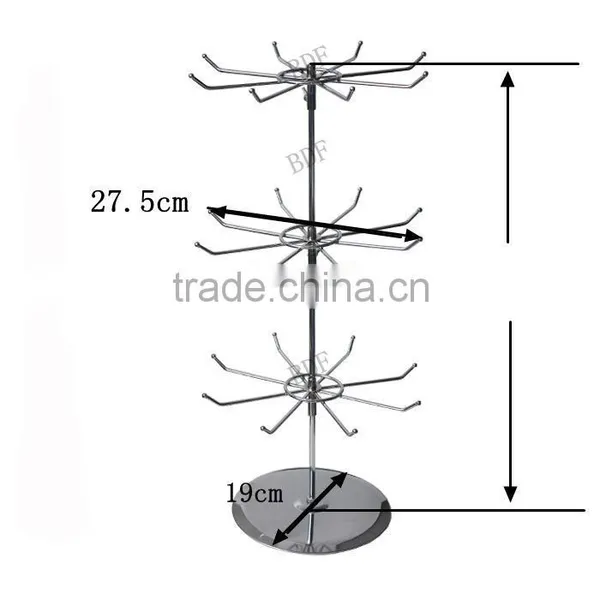 3 Tiers Rotating Display Wire Rack for Jewerly Store photo-2