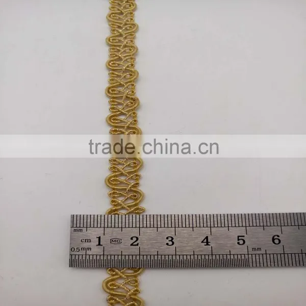 Braid Ribbon Trimming Vintage Gold Yellow Polyester Narrow Lace Trim photo-2