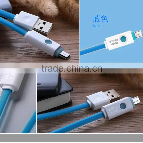 TPE Material Micro USB 2.0 Cable, Durable LED Data Cable for Samsung/Iphone/Android photo-5