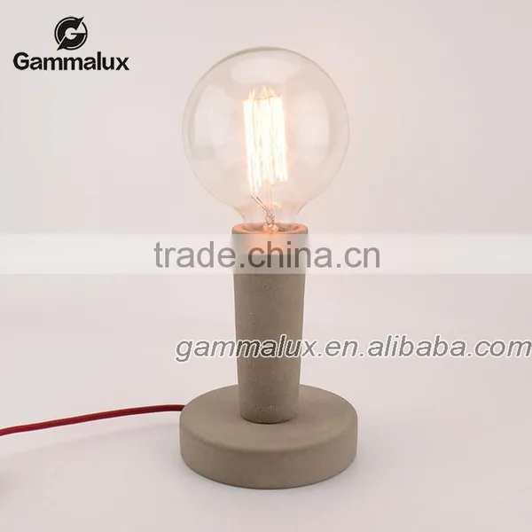 Vintage Style Concrete Table Lamp Concrete Desk Lamp Wiht Edison Bulb photo-2
