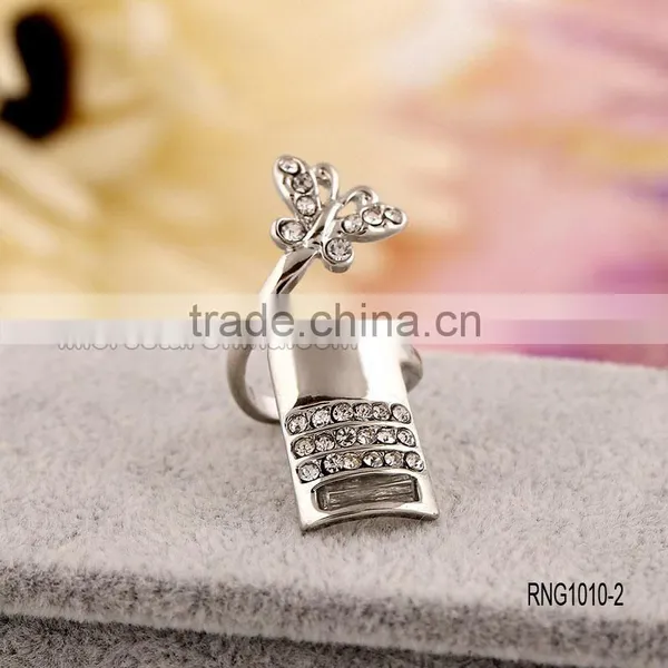 2016 Fshion Hollow Double Cross Diamond Gold and Silver Unique Friendship Rings photo-5