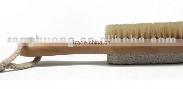 High Quality Wooden Nail Brush With Pumice Stone photo-2