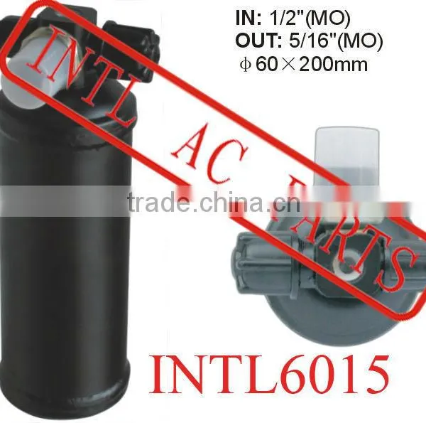 Air conditioning ac Receiver Drier a/c receiver Dryer / Accumulator IN: 1/2" OUT: 5/16" (MO) 60x200mm with switch Filter Drier