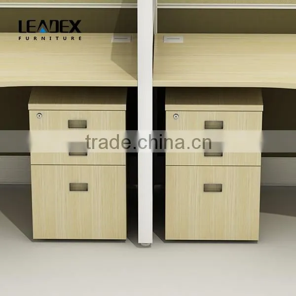 Luxury Wooden Open Workstation Partition Modular Cubicle Office 4 Person Workstation photo-6