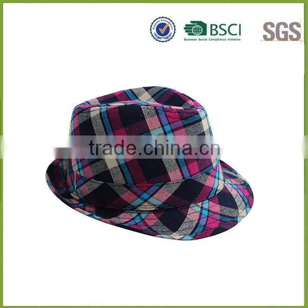 Colorful Latticed Snapback Men's Fedora Hats Price photo-3