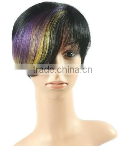 Fashion Synthetic Short Wig With Clolrful Bangs for Woman N394 photo-2