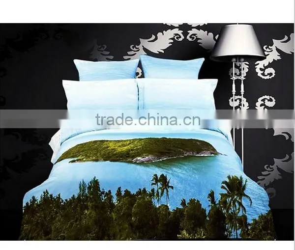China Suppier 3D Oil Painting Landscape Bedding Sets , 4PCS Reactive Printed 3D Bedding Sets