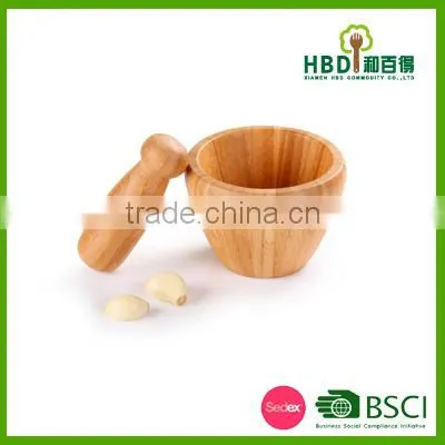 Natural Bamboo Mortar and Pestle for Promotional photo-3