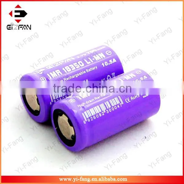 New Purple EFAN High Drain IMR 10.5A 18350 700mah 3.7v LiMn Battery Flat Top(1pc) photo-5