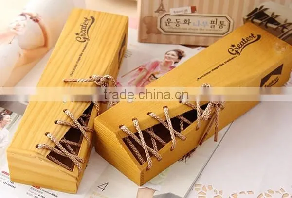 Shoes Design Wooden Pencil Case Wooden Pen Box Wooden Pencil Box