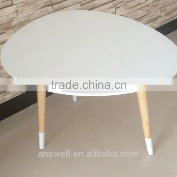 Fine Modern Egg Shape Discount White Decorative Wooden Table photo-4