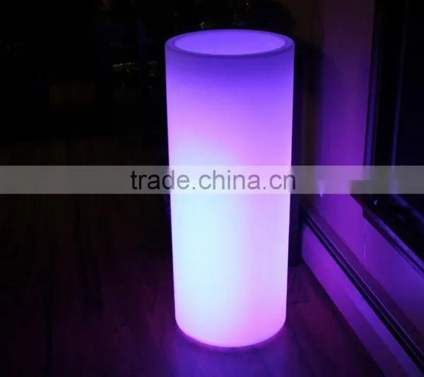 Cylindrical High Waterproof Light Flowerpot White Plastic Led Flower Pots/Led Light Garden Flower Pot photo-2