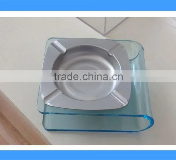 DCA009134 Aluminum Alloy Ashtray With Acylic Stand, Acylic Stand Cigarette Ashtray, Square Acylic Ashtray photo-2