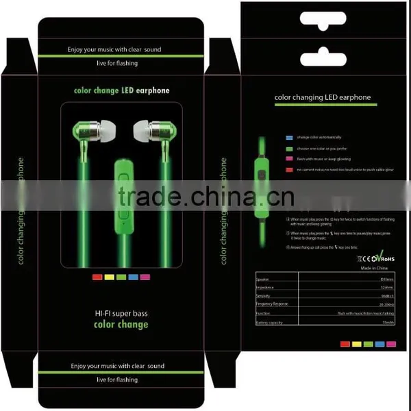 Glowing Headset for Smartphone Headphones LED Lighting Headset Wholesale China Earphone and Headset photo-2