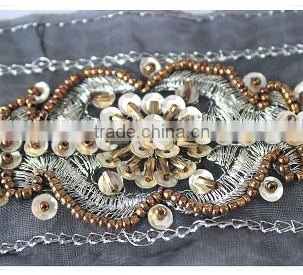 High Quality Embroidery Gold Thread Garments Accessories Decorative Beaded Trim photo-4