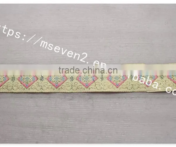 Hot Selling 2.5cm Width Gold Yarn Embroidery Webbing Belt for Garment photo-2